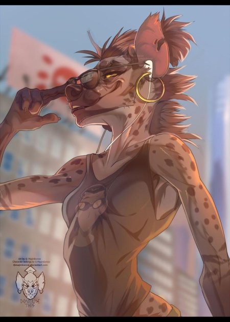 Фурри гиена банзай