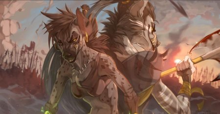 Фурри гиена банзай