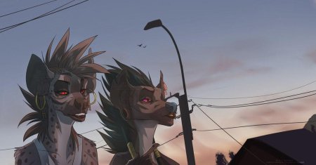 Фурри гиена банзай