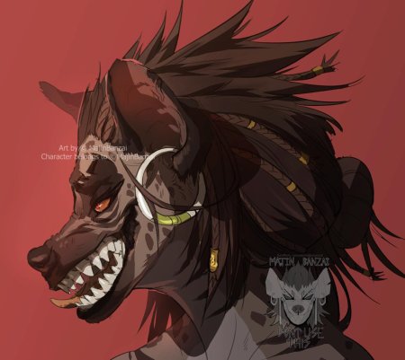 Фурри гиена банзай