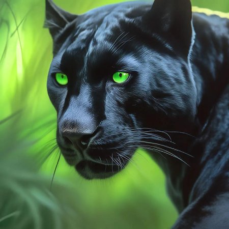 Пантера с зелеными глазами
