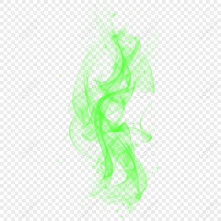 Зеленый дым на белом фоне