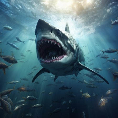 Мегалодон и белая акула