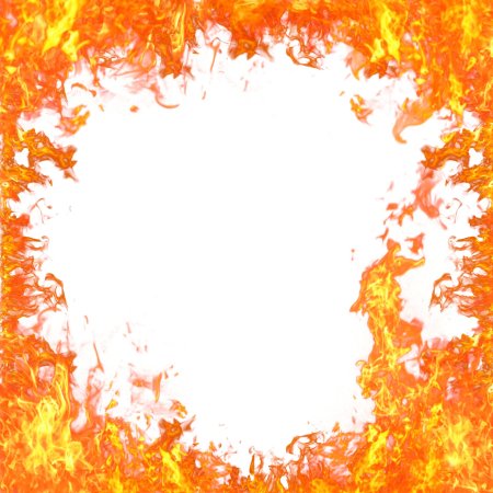 Огненная рамка на прозрачном фоне