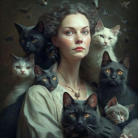 Девушки с кошками