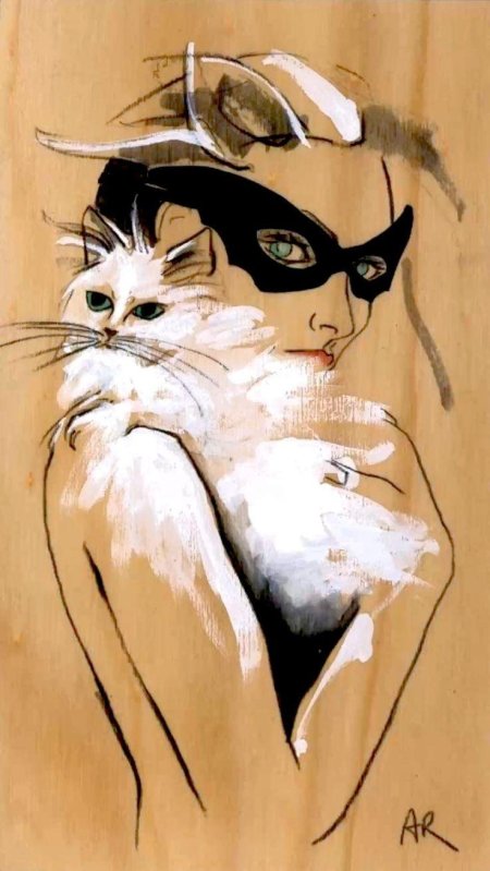 Женщина и кошка в живописи