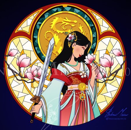 Витраж принцессы дисней мулан