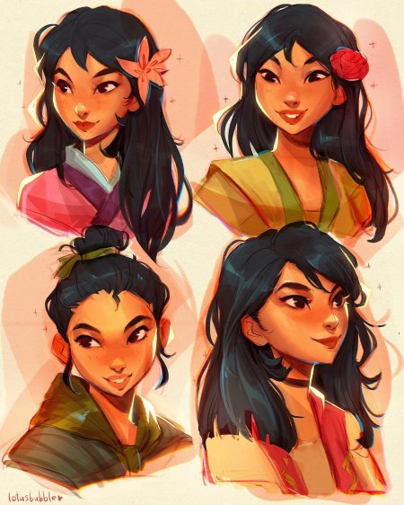 Фан арт на диснеевских принцесс