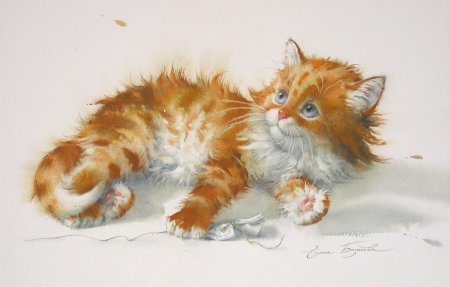 Елена базанова коты акварель