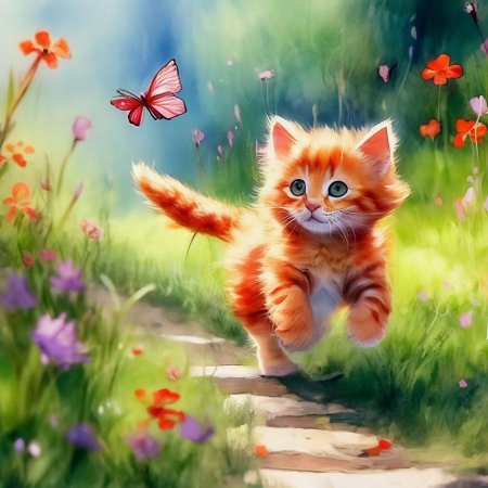 Красивый рыжий котенок