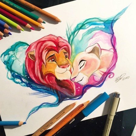 Симба король лев в красках