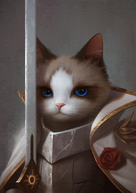 Кот в доспехах арт