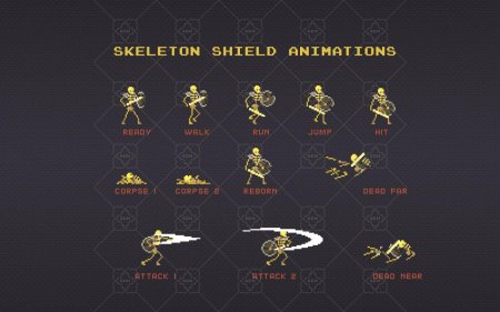 Скелет пиксельный