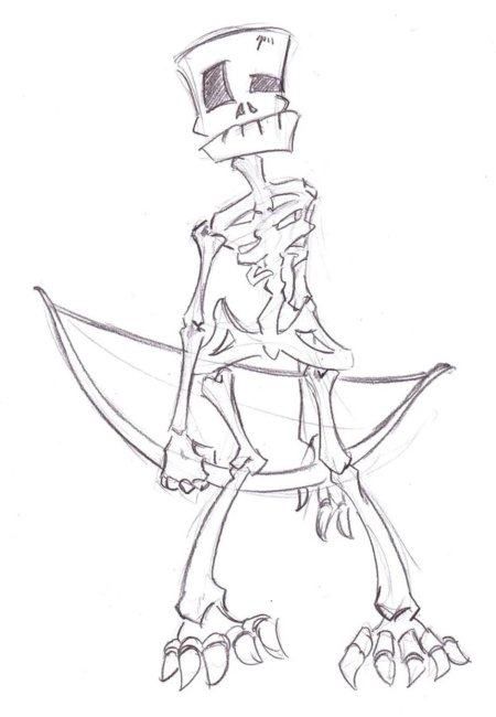 Раскраска скелет