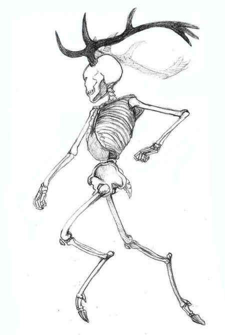 Олень скелет монстр