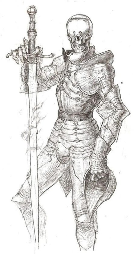 Рисунок рыцаря в доспехах