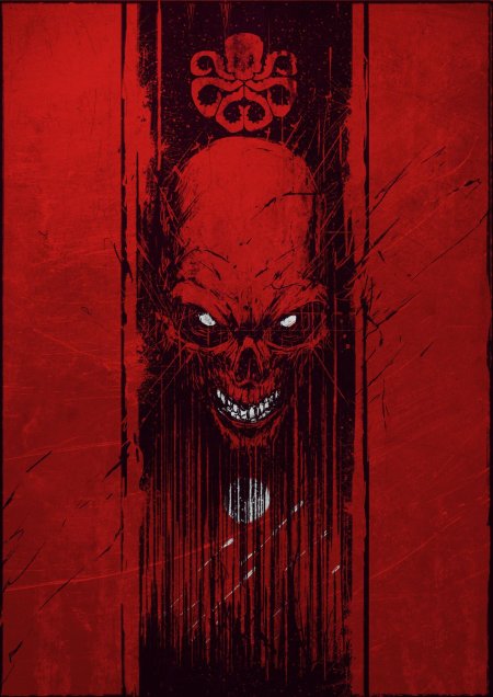 Красный череп арт