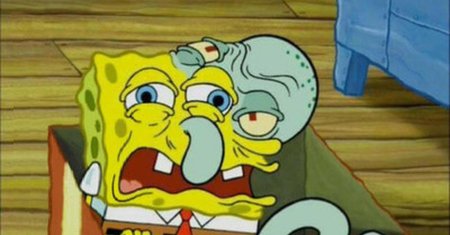 Губка боб застывшая гримаса