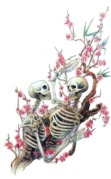 Скелет в цветах