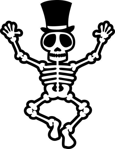 Раскраски на хэллоуин скелет