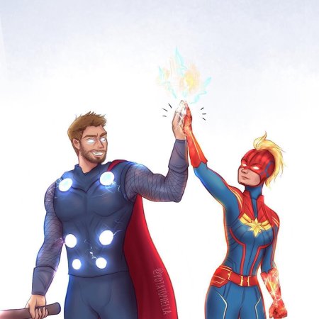 Кэрол дэнверс и капитан америка