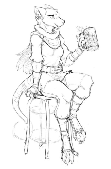 Фурри рисунок карандашом