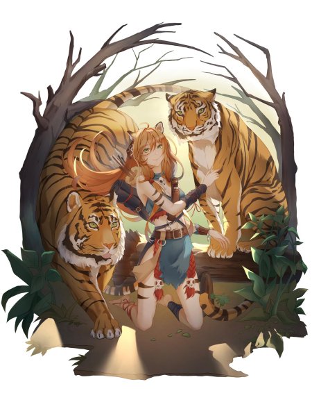 Девушка тигр арт