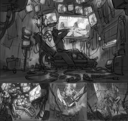 Комната киберпанк