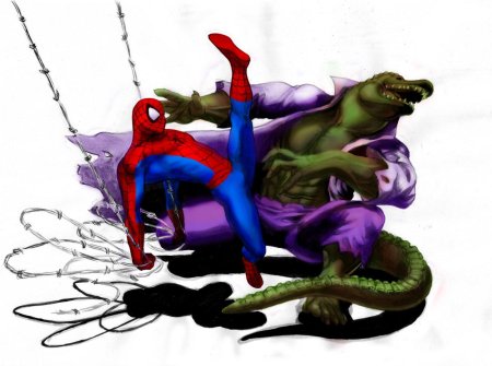 Человек паук против ящера