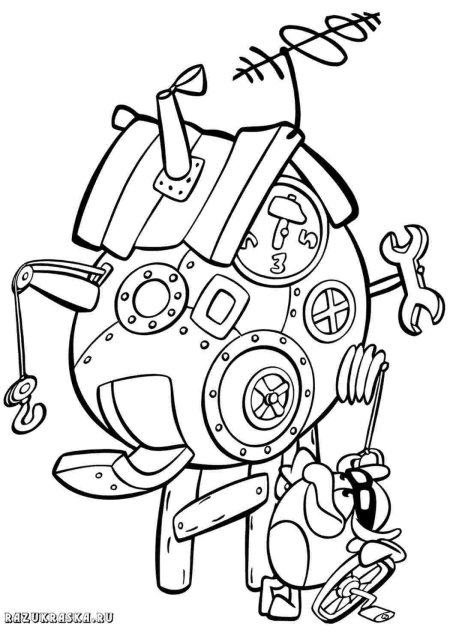 Домики смешариков раскраска