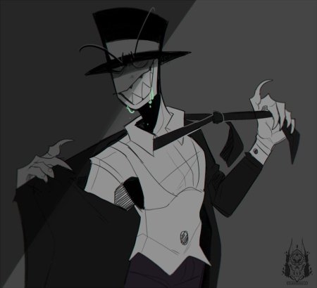 Villainous black hat и отель хазбин арт