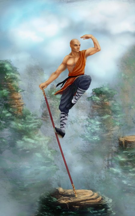 Арт фэнтези монах шаолинь