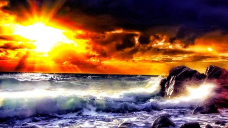 Море шторм закат