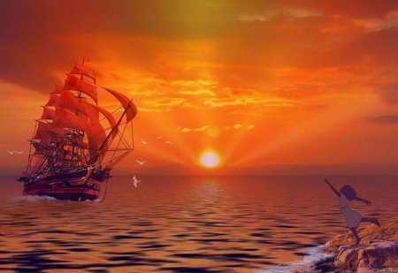 Грин алые паруса море корабль