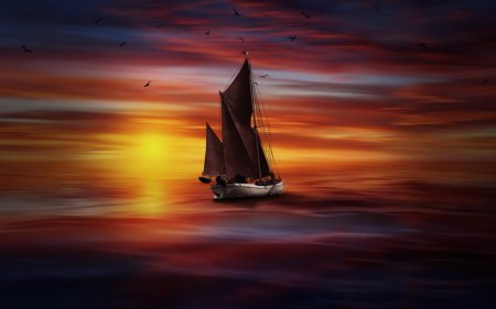 Парусник на закате