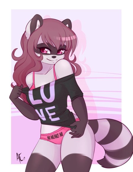 Фурри енот девушка