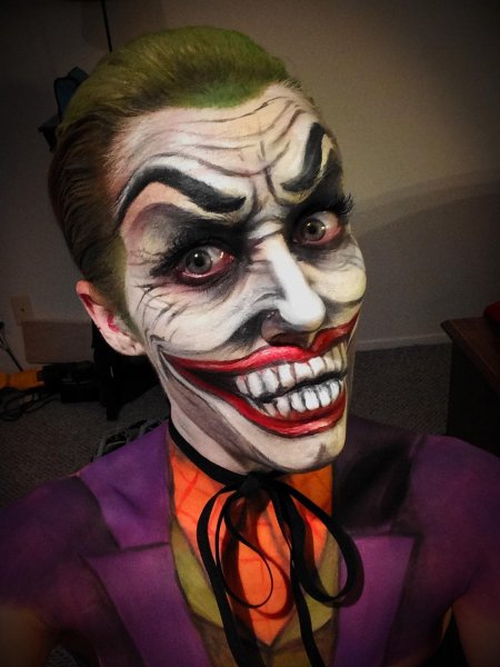 Макияж хэллоуин джокер