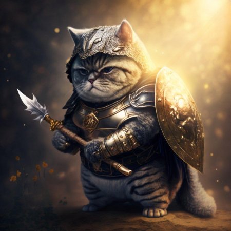 Кот в доспехах картина