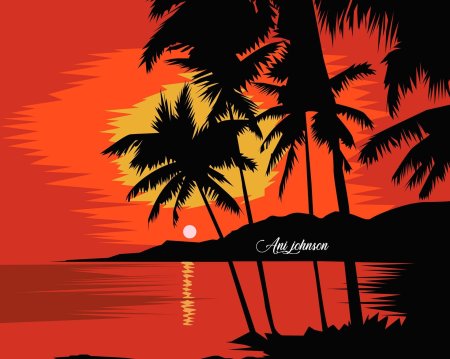 Пальмы и закат