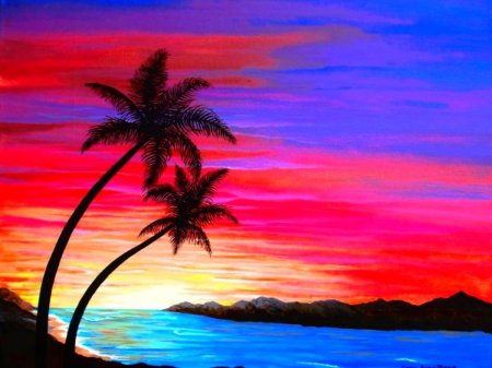 Пейзаж с пальмами