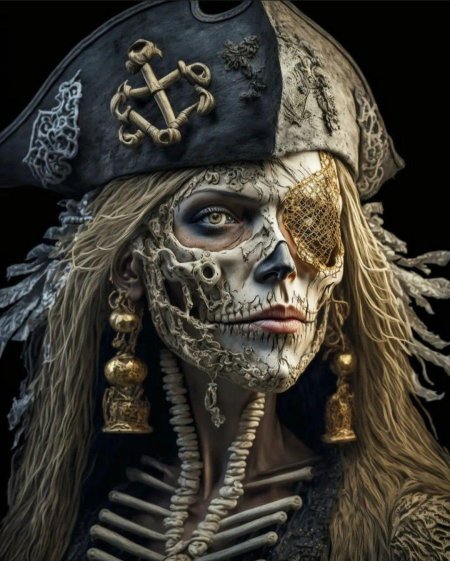 Скелет пират арт дэйви