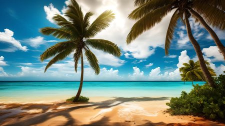 Море пляж и пальмы