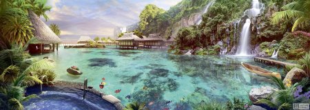 Водопад лагуна тропики