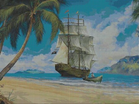 Пиратский корабль на берегу