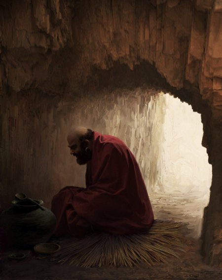 Монах-отшельник бодхидхарма