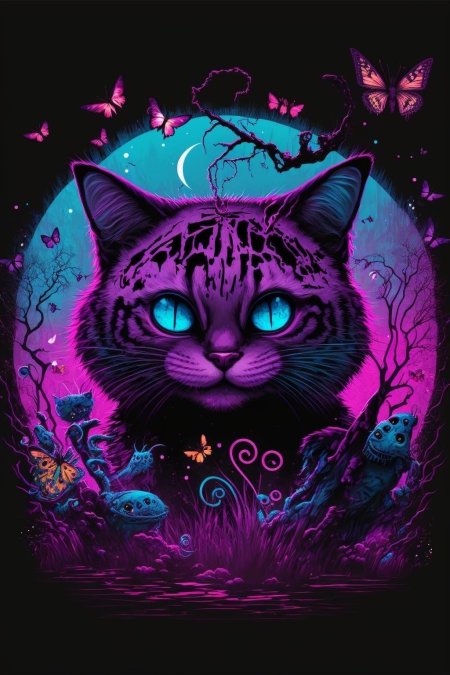 Чеширский кот фиолетовый