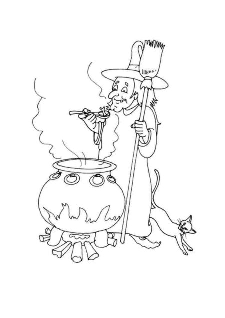 Раскраска ведьма