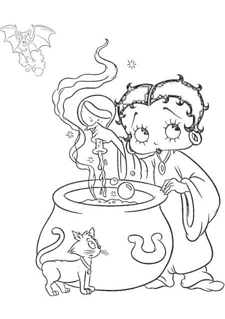 Раскраска ведьма