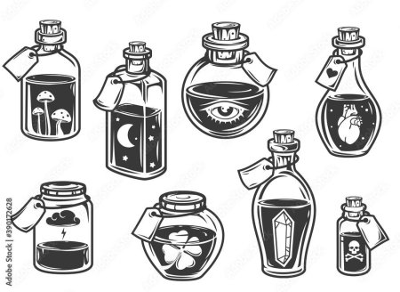 Бутылочка с зельем карандашом