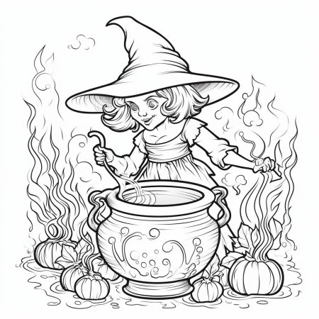 Раскраска ведьма